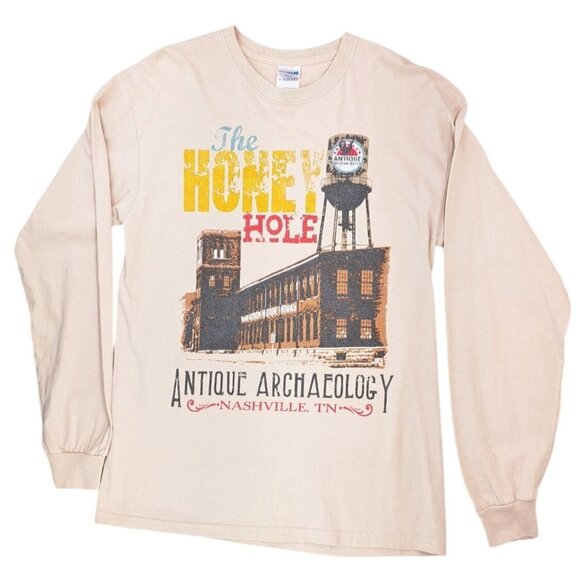 Gildan Other - Antique Archaeology Long Sleeve T-Shirt Honey Hole Nashville Tan Men Size Medium